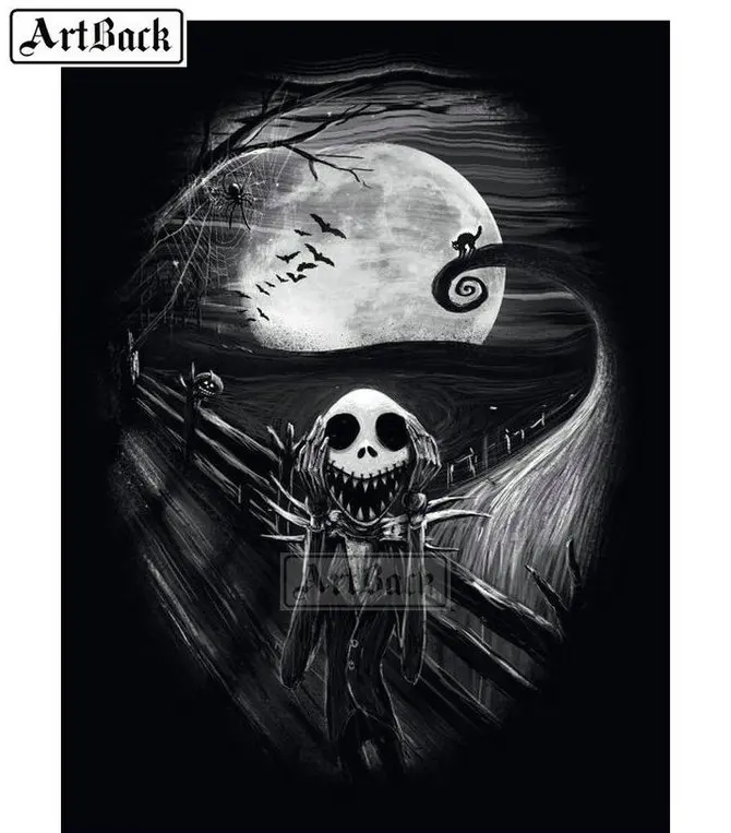 

5D Diamond Painting Cross Stitch Jack Skull Icon Full Square Round Drill Mosaic Pattern 20x25cm for Home Decor Art
