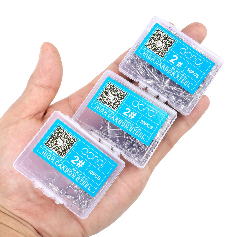 DONQL 102050pcs Fishing Swivels Connector Snap 0#-6# Ball Bearing Rolling Swivel For Fishhook Lure Carp Fishing Accessories (1)