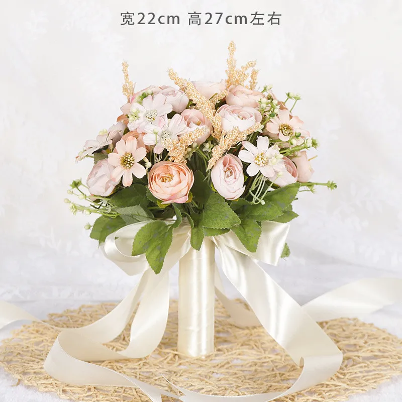 High quality Bridal Bouquet European chaise longue roses, fake flowers, home decoration, emulation, wedding bouquet