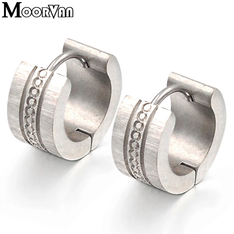 

MEN Stud Earrings Jewelry Stainless Steel Gift For Friend Punk Circle Piercing Earring Male Accessory