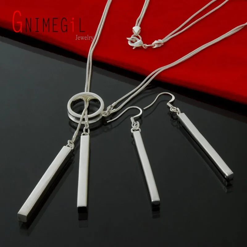 Jewelry Sets 925 Silver Jewelry For Women Men Jewelry Silver 925 Dangle Earrings Necklace Sets New Jewelry Hot Sale