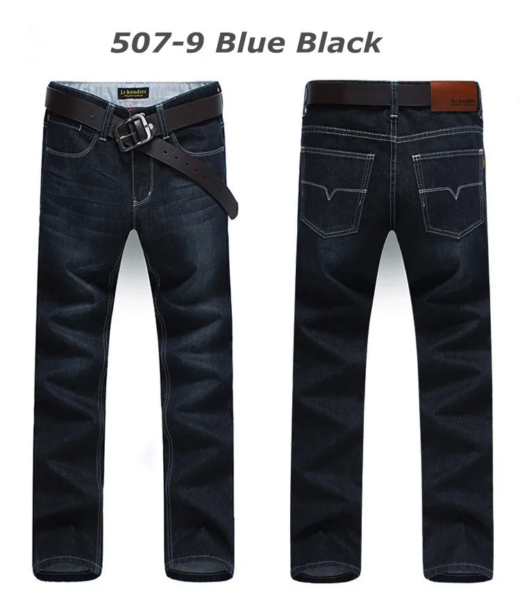 Denyblood/джинсы размера плюс с темными потертостями, мужские синие и черные Стрейчевые джинсы, узкие прямые классические повседневные штаны, мужские брюки 507