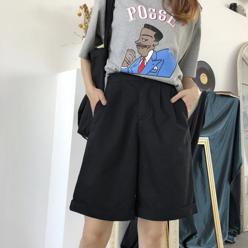 2 цвета Mihoshop Ulzzang Корейская женская модная одежда брюки с высокой талией Kahiki Preppy