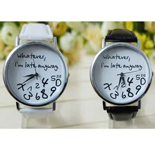 Hot Women Leather Watch Whatever I am Late Anyway Letter Watches New Free shipping 0717
