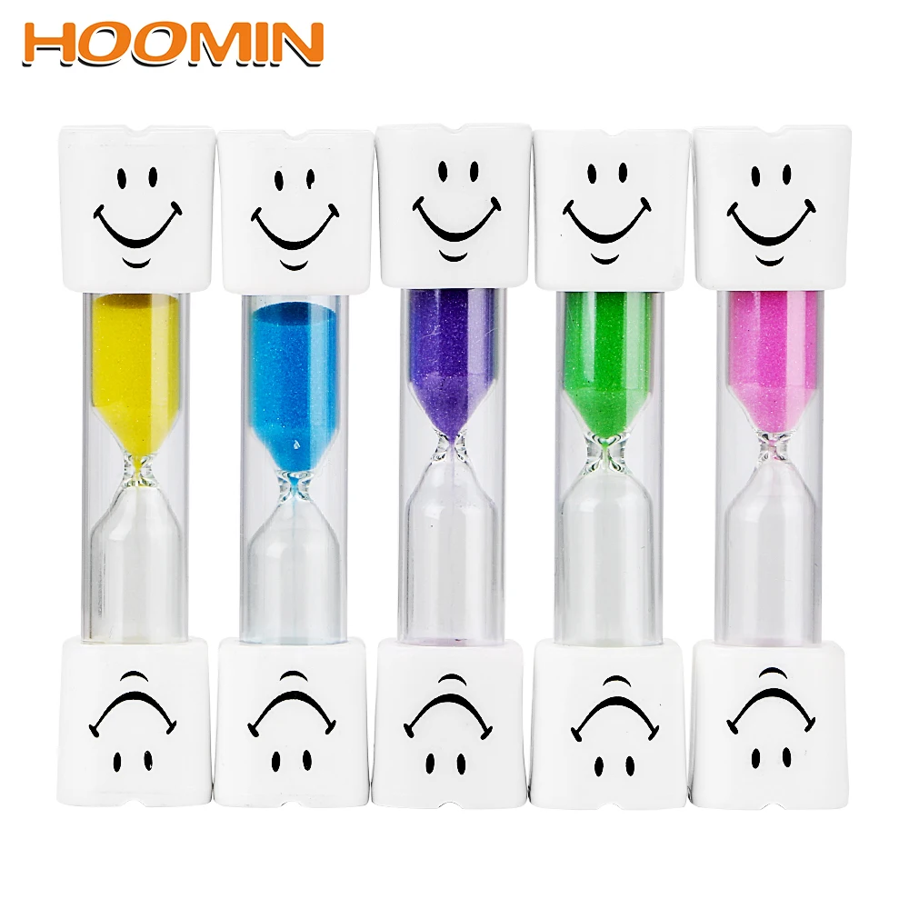 

HOOMIN Hourglasses Clocks Timer Sand Timer 3 Minutes Toothbrush Timer Timing Tool Home Decor Smiley Face Gift for Kids 5 Colors