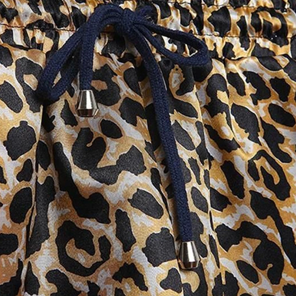 Модный летний женский леопардовый принт, брюки в европейском и американском стиле, очаровательные сексуальные женские повседневные шорты