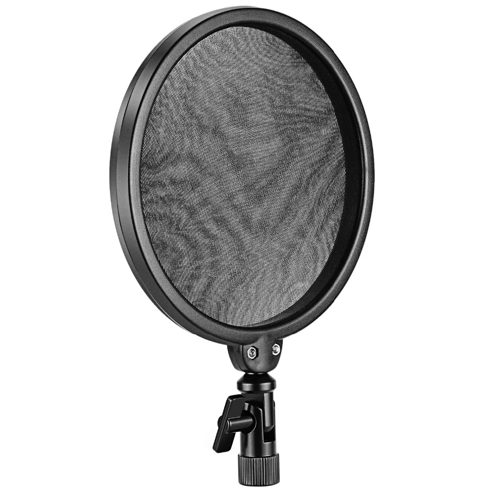 Neewer металлический микрофон амортизатор+ Съемный поп-фильтр щиток для ветрового стекла с двойной сеткой для микрофона K2 NT2000