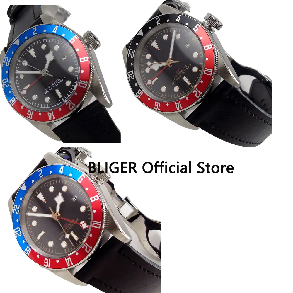 

Sapphire Crystal 41mm Black Sterile Dial Rotating Bezel Luminous Luxury Brand GMT Function Automatic Movement Men's Watch