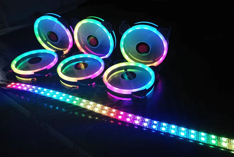 RGB Аврора Вентилятор охлаждения 120 мм 6pin контроллер/светодиодный порт RGB светодиодный кольцо для компьютера кулер для воды цвет регулируемый вентилятор радиатора