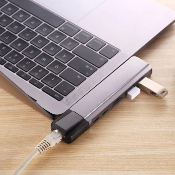 USB C концентратор к HDMI Ethernet Rj45 Lan HDMI VGA PD SD TF концентратор 3,0 порт type C док-станция для MacBook Pro/Macbook Air 13 15 1" USB-C