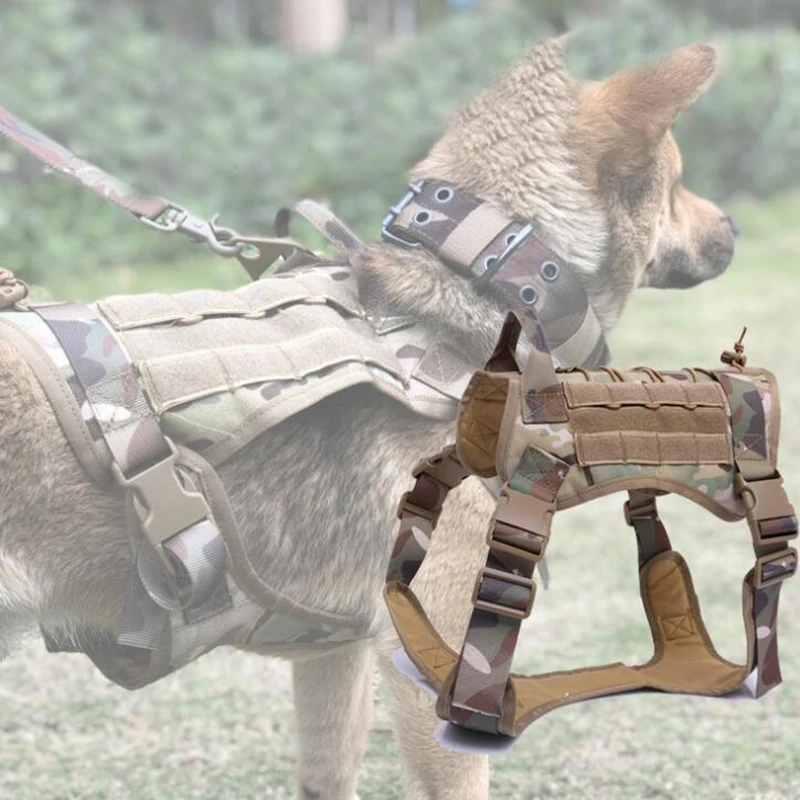

Tactical Dog Vest Service Dog Training Hunting Molle System Vest Nylon Waterproof Military Patrol Adjustable Dog Harness Clothes