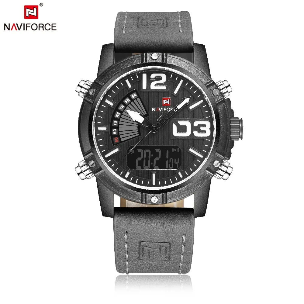 Naviforce relojes hombre Mens watches top brand luxury Analog Leather Belt quartz watch Waterproof Military relogio masculino men watch luxury fashion faux leather mens blue ray glass quartz analog watches handsome relogio masculino feloj hombre m1