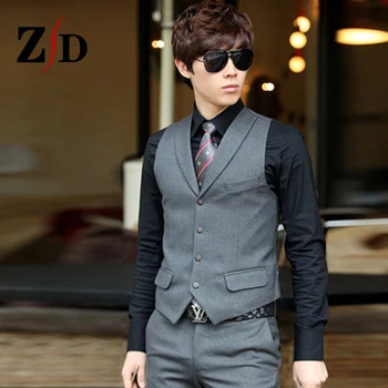 

Men's vest suit vest waistcoat 2016 new business casual men's fashion Slim lapel vest