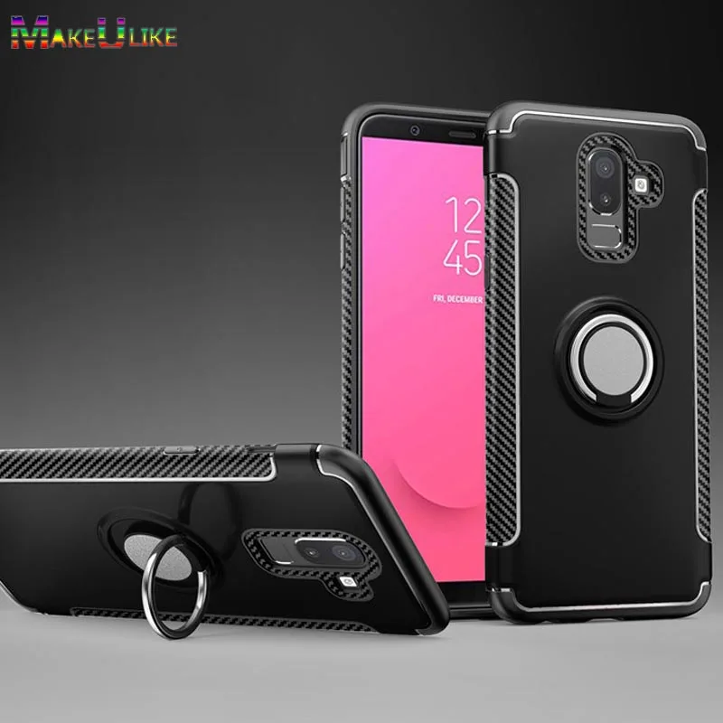 

MAKEULIKE Case For Samsung Galaxy J8 2018 Cover Ring Armor Kickstand Phone Back Cases For Samsung J8 2018 Capinhas