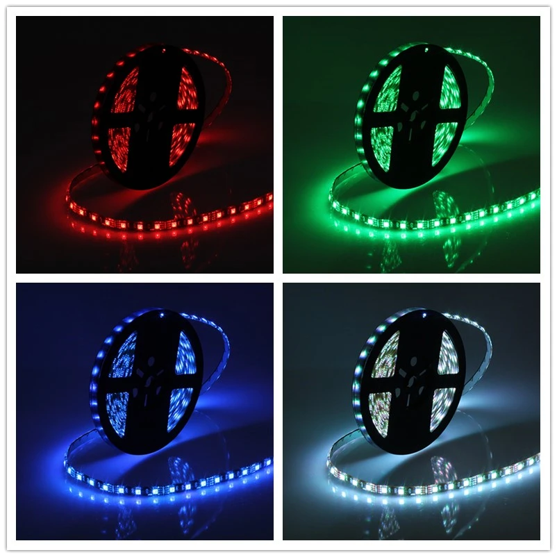 DC12V Светодиодные ленты 5050 RGB ЧЕРНЫЙ печатной платы 60 светодиодов/м 5 м IP20 IP65