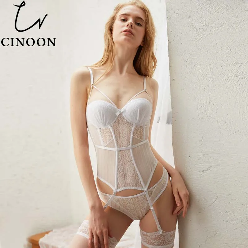 Sexy Bustier with cup Girdle Set with Straps Belt Breathable Fabric High Elasticity Lingerie black white underwear Sexy Bustier with cup Girdle Set with Straps Belt Breathable Fabric High Elasticity Lingerie black white underwear