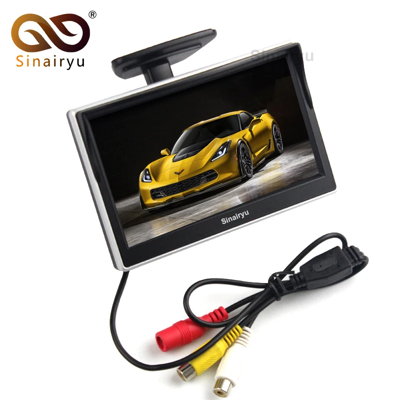 Sinairyu Car Parking Assistance 2IN1 5 TFT LCD Rearview Monitor with 2 Video Input Rear Front
