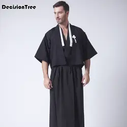 2019 Новый Прохладный традиционный японский мужское кимоно для мужчин халат юката Мужчин's ванной кимоно пижамы юката японское кимоно