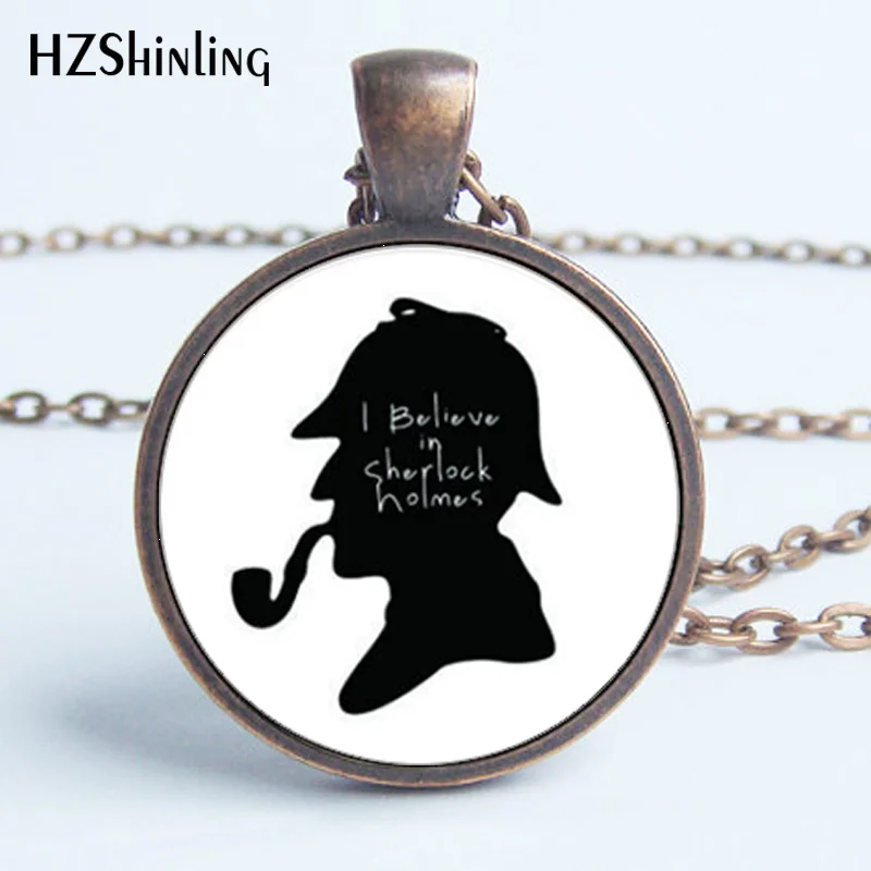 HZ A369 новинка ожерелье Шерлок Холмс я верю в украшения Holmes стеклянный кабошон