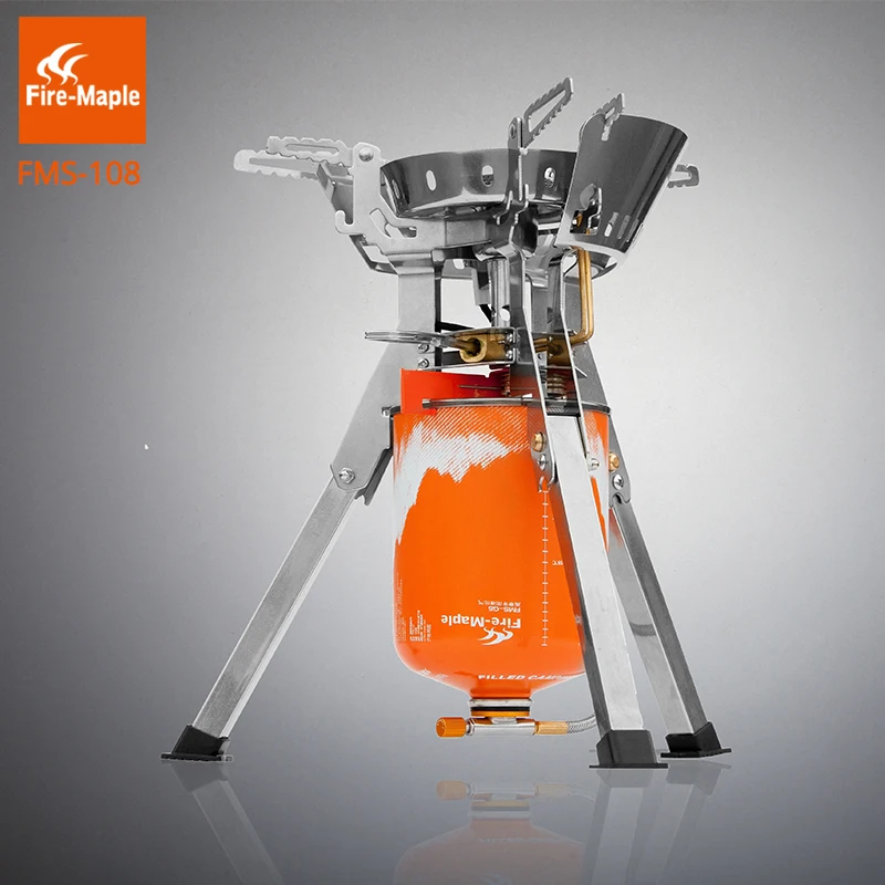 Fire Maple Upgraded Super Power Portable Camping Outdoors One-Piece Gas Stove Stainless Steel Cooking Stove FMS-108
