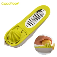

Goodfeer Stainless Steel Manual Lemon Squeezer Juicer 3-in-1 Fruit Orange Citrus Grater Quick Lemon Presser Cheese Grater Zester
