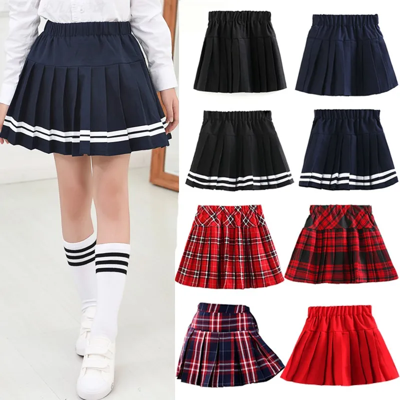 Kids Skirt School Girls Skirts Elastic Waist Girl Skirt spring Autumn