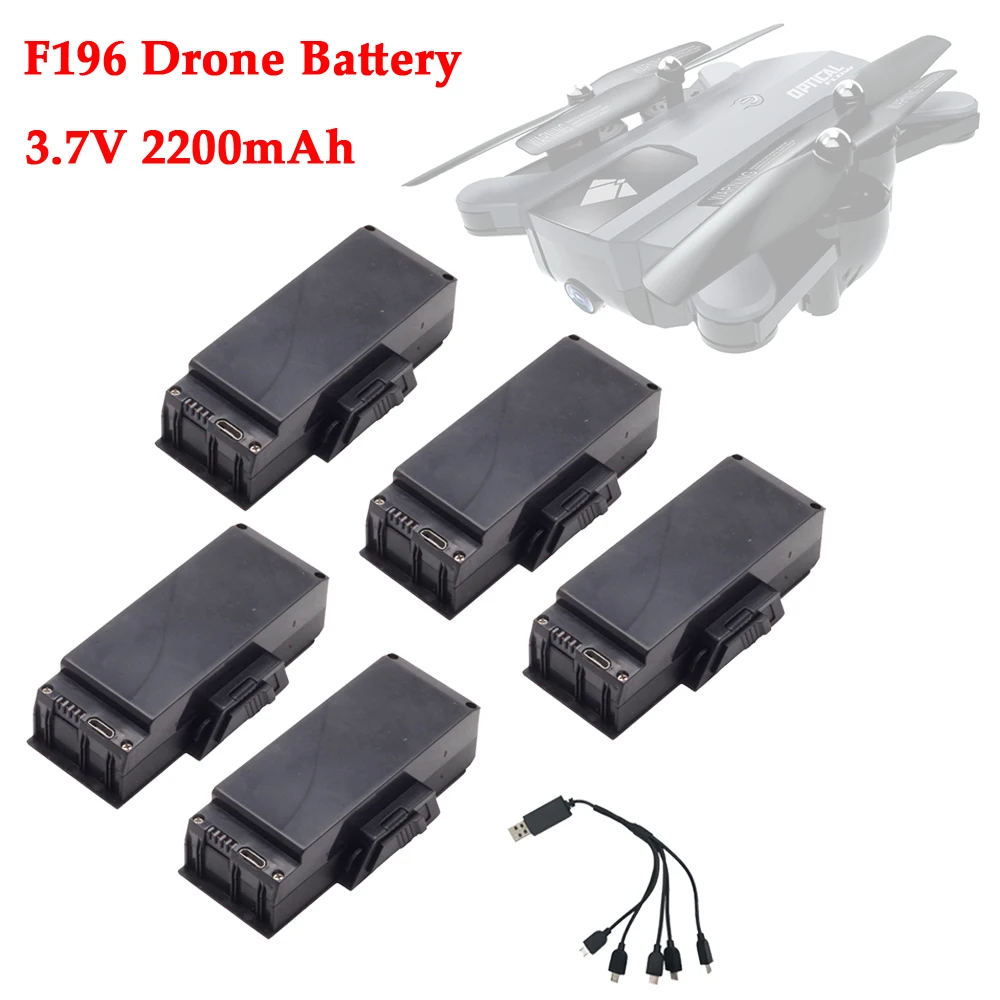 

F196 RC Drone Battery 3.7V2200mAh Lipo Battery Spare Parts Accessories for F196 Optical Flow Gesture Control Drone
