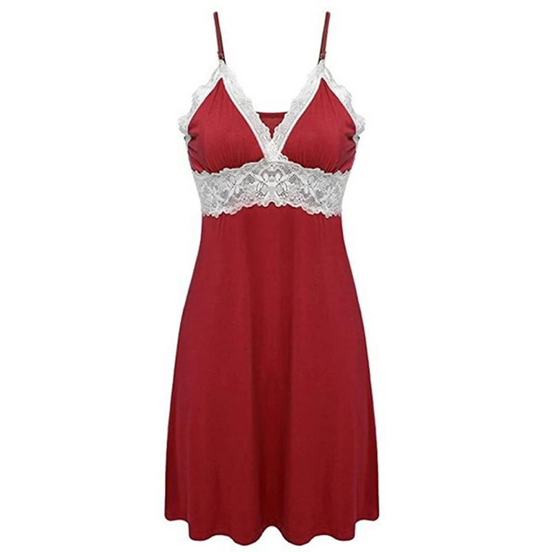 

2019 Fashion Women Sleepwear Erotic Temptation Hollow Nightdress Straps Simulation Silk Sexy Skirt Ladies Sleepwear