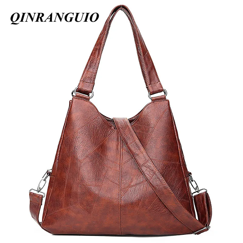 

QINRANGUIO Crossbody Bags for Women 2019 Fashion Patchwork Women Bag Large Capacity Shoulder Bag Women PU Leather Women Handbags