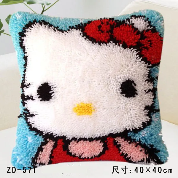 

ZD571 Pillow Cushion Latch Hook Kit Embroidery DIY Craft Cross Stitch Needlework Embroidery Counted Cross-Stitching Kit Set