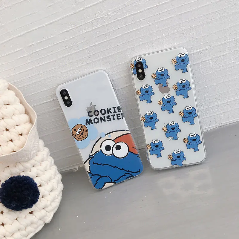

Ins Sesame Street iphoneXs max Mobile Shell Apple 8plus Transparent Soft 6 7 plus Cartoon XR Applicable