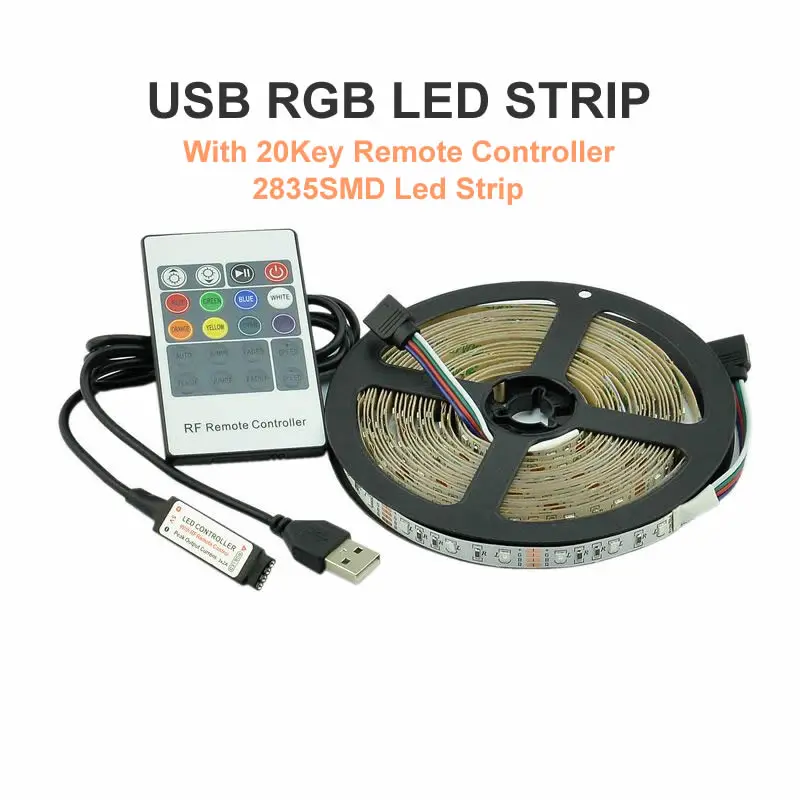 RGB LED STRIP USB Colour Changing Lighting Kit 50cm 1M 2M 3M 4M 5M TV PC