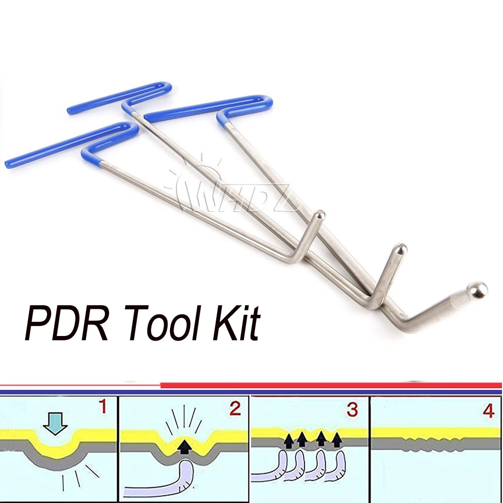 3 шт., набор инструментов для удаления вмятин в автомобиле, безболезненный ремонт вмятин, набор ручных инструментов, дверные вмятинки, ремонт градом, лом, PDR инструменты, крючки