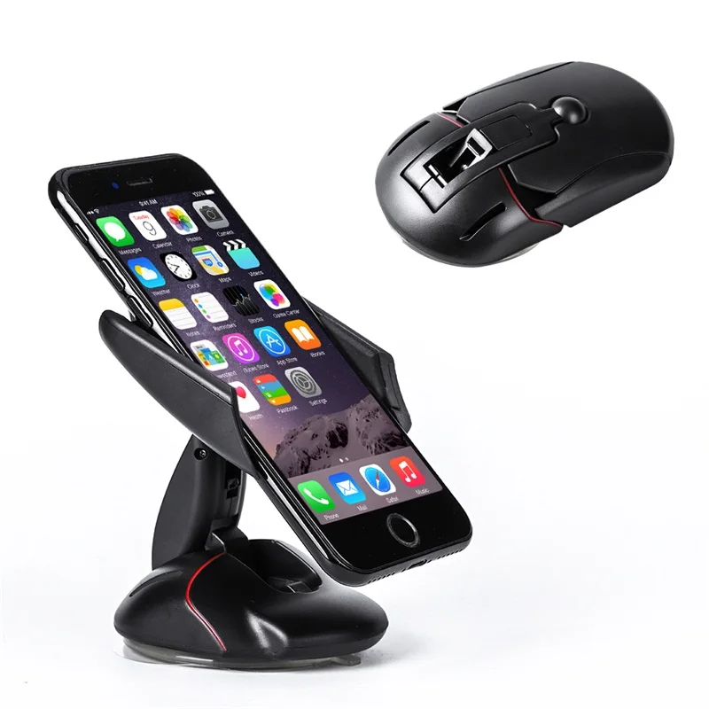 

1pc Universal Folding Windshield Car Mount Holder 360 Degrees Rotating Mouse Shape Mobile Phone Holder Stand