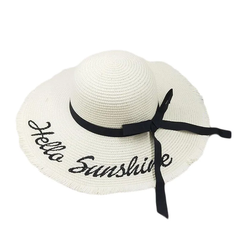 Пляжная Шляпа Hello Sunshine с индивидуальным вышитым буквенным принтом летняя