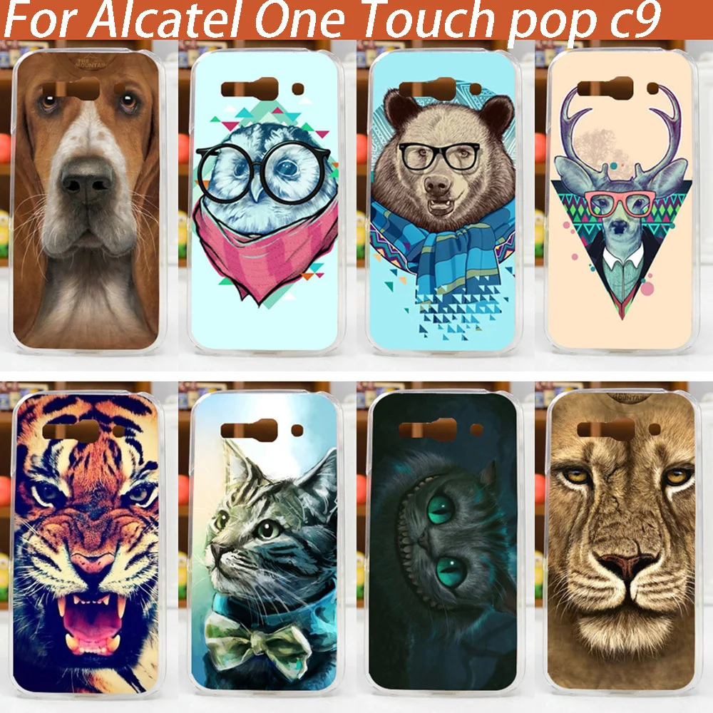 

Colorful Printed Colorful Animal Case Cover Painted Case For Alcatel One Touch C9 OT 7047D 7047 TCL J920 Phone Case Cover Shell
