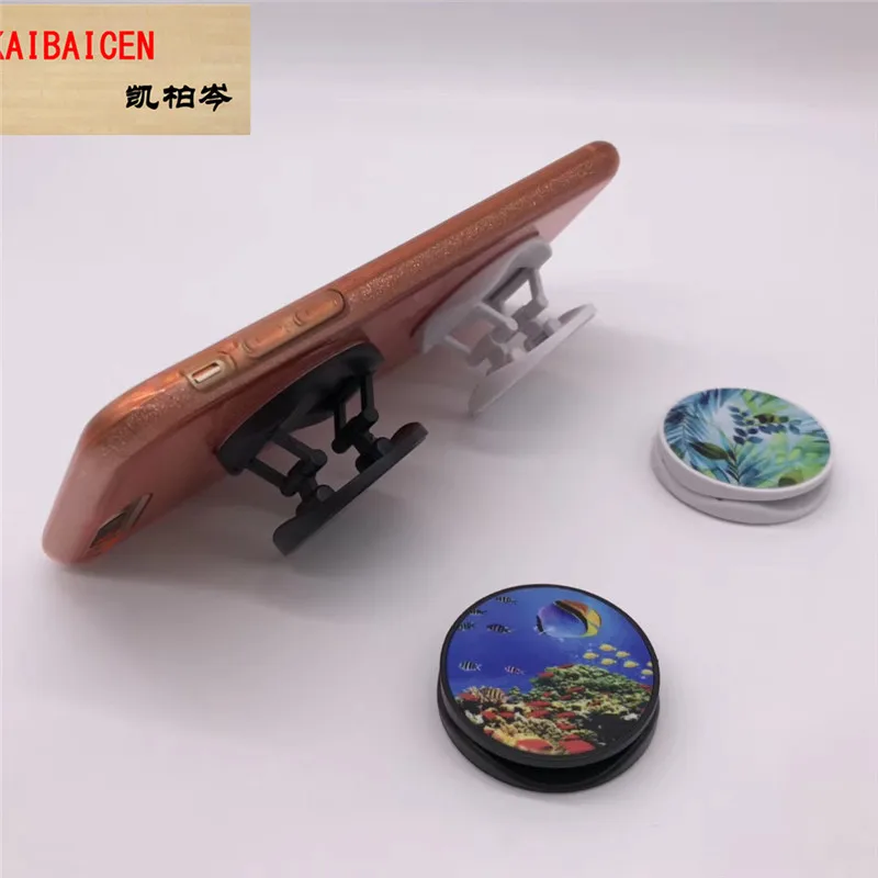 

New Sublimation Blank Phone Plastic Ring Stand With Metal insert heat trasnfer printing Sublimation Holder