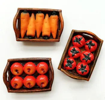 

Handmade Painted Tomato Radish Apple Tray 3D Fridge Magnets Tourism Souvenirs Refrigerator Magnetic Stickers Home Decor