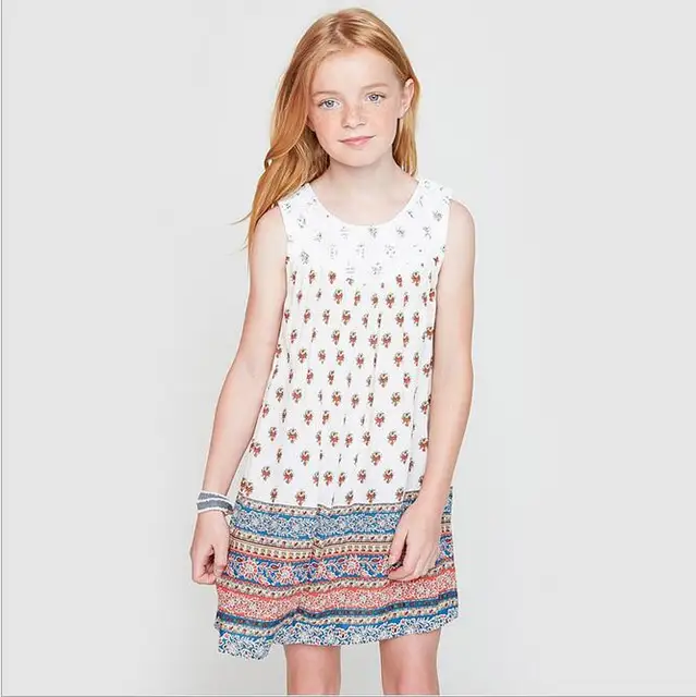 Big Baby Girls Printed Floral Dresses Teenager Fashion Sleeveless Dress Junior Summer Clothing 2017 Childrens Clothes Big Baby Girls Printed Floral Dresses Teenager Fashion Sleeveless Dress Junior Summer Clothing 2017 Childrens Clothes