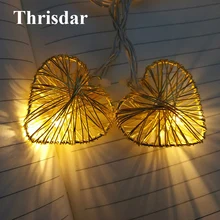 Thrisdar 1,5 м 10 светодиодный металлический любовный шампуня, крема, лосьона, Сказочная гирлянда на батарейках, открытый Рождественский Свадебный праздник, Сказочная гирлянда