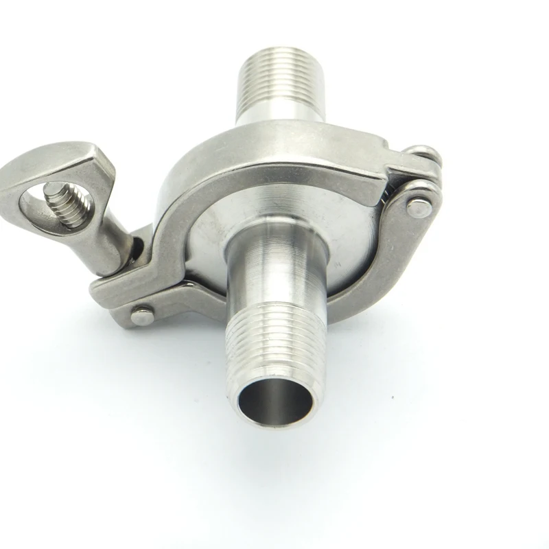 

304 Stainless Steel Sanitary Pipe Fitting Set 1/2" NPT Male Thread Ferrule + 1.5" Tri Clamp + Silicon Gasket For Home Brew