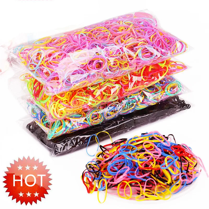 

About 1000Pcs Per Bag (small Package) 2019 New Child Baby TPU Hair Holders Rubber Bands Elastics Girl's Tie Gum Hair Accessories