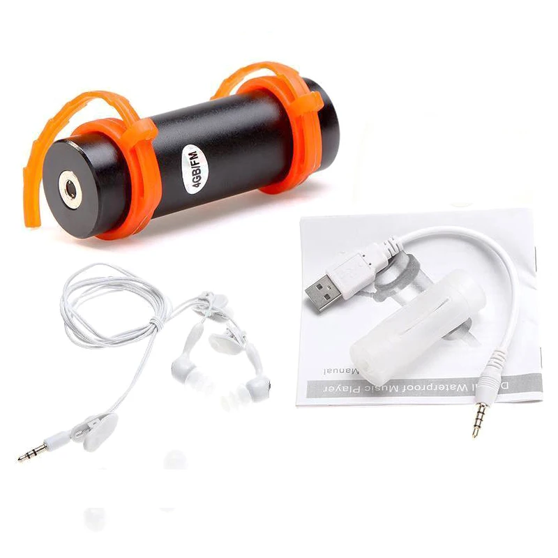 4 Гб USB MP3-плеер Водонепроницаемый плавание дайвинг серфинг черная гарнитура fm-радио