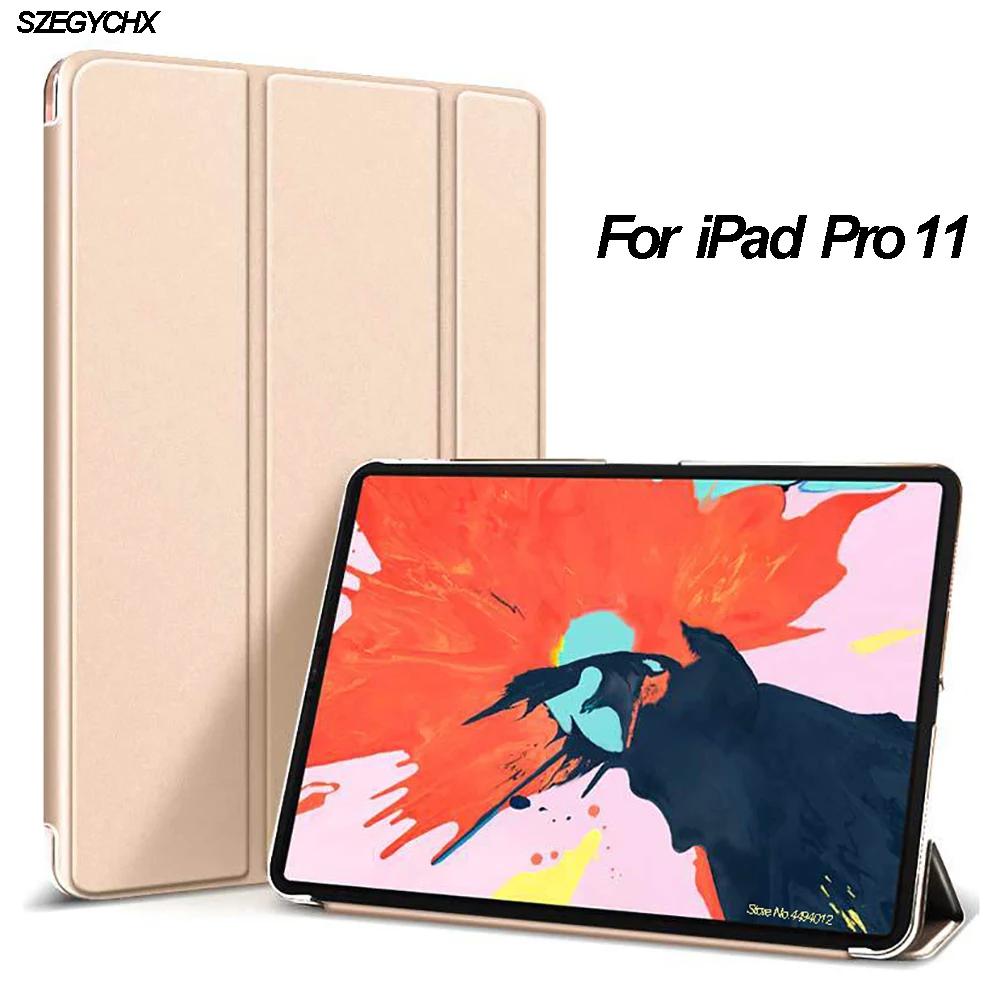 Умный Магнитный чехол для нового iPad Pro 11 Сверхтонкий подставка из искусственной