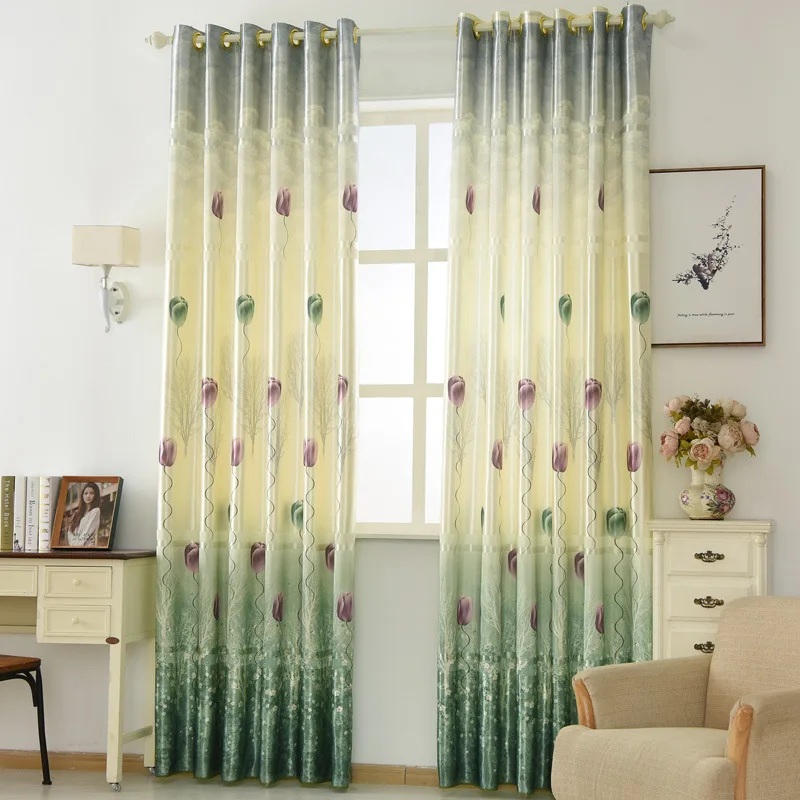 

Modern Printed Semi-shading Single-sided/duplex Printing Curtains for Living Dining Room Bedroom.