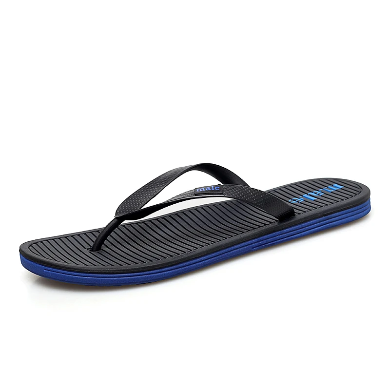 ZUNYU/Новое поступление; летние мужские вьетнамки высокого качества; пляжные сандалии; нескользящая Повседневная обувь; zapatos hombre; Прямая поставка; большие размеры - Цвет: Black blue