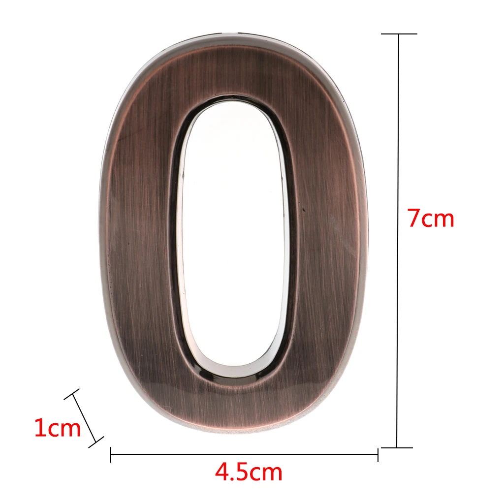 ABS Plastic Copper Plaque Number Office Building Apartment Door Address Digits Sticker Plate Sign