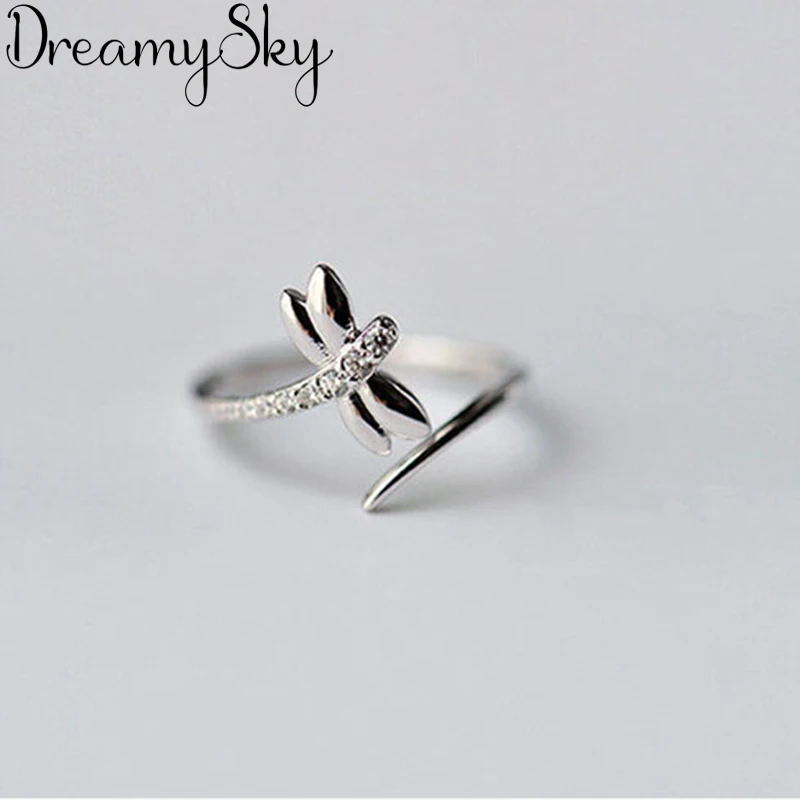 

Fashion 925 Sterling Silver Dragonfly Rings For Women Ladies Luxury Statement Jewelry Punk Adjustable Antique Ring Anillos