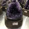 700g Natural Uruguay Purple Amethyst Hole Quartz Crystal+stand 3