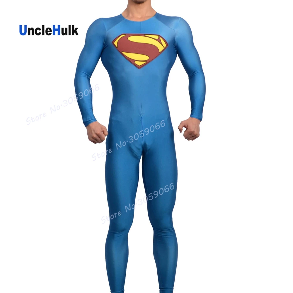 Высокое качество костюм супермена с принтом ткани для купальники, из спандекса, Косплэй костюм(с логотипом на груди)-№ 7 | UncleHulk